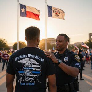 👮 WE STAND WITH DALLAS O’Brien County Police Tee L 👮